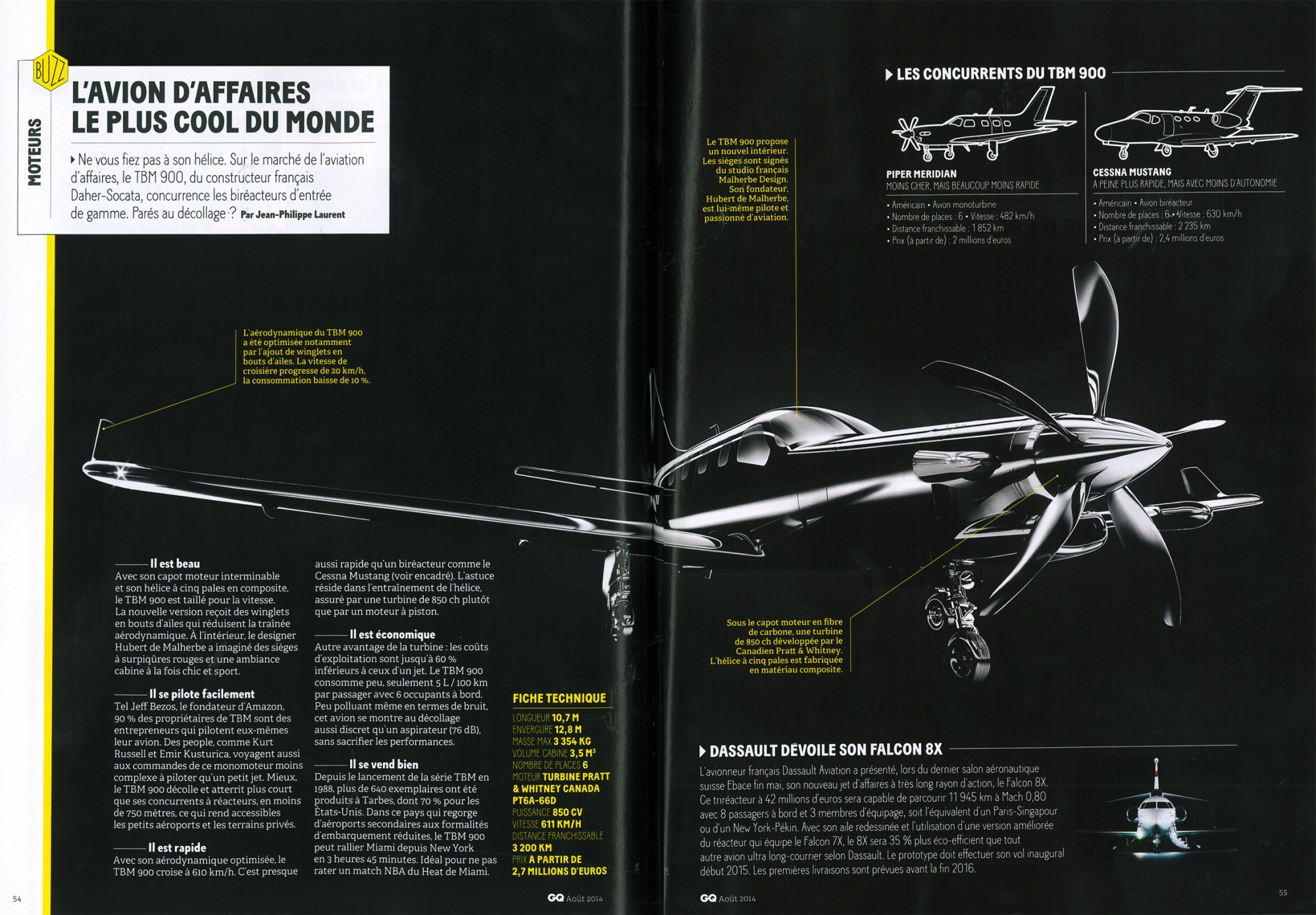 Article dans le magazine GQ du mois d'août